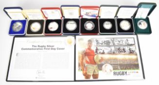 Ten Royal Mint and other silver coins and medals, comprising 2003 Trooping of the Colour £5, 1994 £