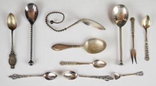 Hallmarked and other silver cutlery including an Elizabeth II Coronation commemorative spoon, spoons