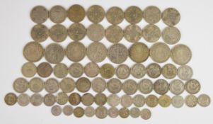 Approximately 472g pre 1947 British silver coinage