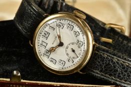 Rolex 9ct gold gentleman's wristwatch with subsidiary seconds dial, luminous blued cathedral