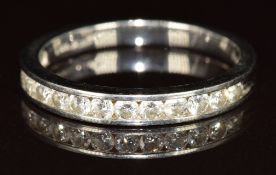 A platinum half eternity ring set with twelve round cut diamonds, 4.3g, size Q
