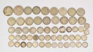 Approximately 110g Georgian and later pre 1920 silver coinage including some higher grade