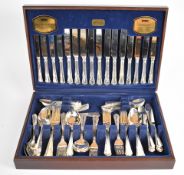 Viners Dubarry Classic pattern eight place setting canteen of cutlery, in fitted case, overall width