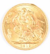 1912 George V gold full sovereign