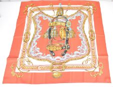 Hermès silk scarf 'Bride de Cour' designed by Françoise De La Perriere, approximately 90 x 90cm