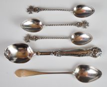 Georgian Scottish hallmarked silver teaspoon, maker William Robertson, Victorian hallmarked silver