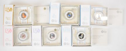 Six Royal Mint Beatrix Potter limited edition silver proof 50 pence coins, comprising 2016