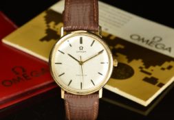 Omega 9ct gold gentelman's wristwatch ref. 131.5016 with two-tone hands and baton hour markers,