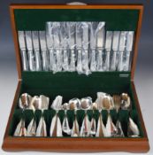 Slack & Barlow silver plated eight place setting canteen of cutlery, width of canteen 47cm