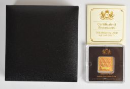 2020 Brexit 5g 999.9 limited edition (084/4995) gold ingot, in original box with Coin Portfolio