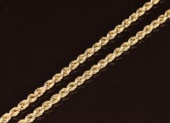 A 9ct gold rope twist necklace, 4.5g, 42cm