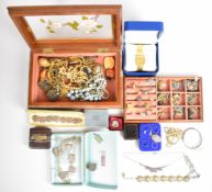 A collection of jewellery including filigree bracelet, brooch and necklace, Rotary watch, Wedgwood