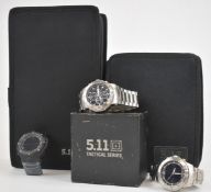 Three 5.11 military style gentleman's wristwatches Tactical Series Field Ops ref. 59235 with digital