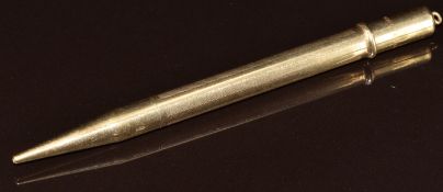 A 9ct gold pencil, 21.3g all in