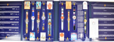 Swatch Historical Olympic Games Collection Atlanta 1996 with nine watches comprising Atlanta 1996,