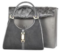 Gucci Bardot black suede bag, in original dust bag and box