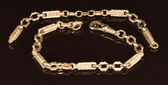 A 9ct gold bracelet with additional section, 15.3g, 18.5cm & 12.5cm