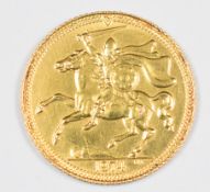 1974 Queen Elizabeth II Isle of Man gold half sovereign