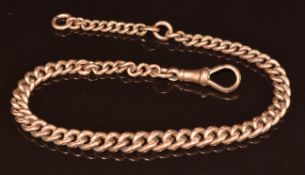 A c1900 9ct rose gold graduated watch chain, 18.8g, 24cm