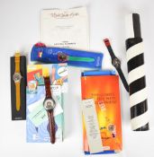 Five Swatch wristwatches Crystal Surprise 1994, the Beep Numeric, Sydney 2000 GK295, Point of View