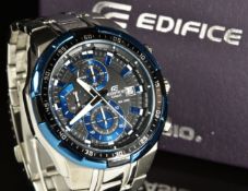 Casio Edifice gentleman's chronograph wristwatch ref. EFR-539 with date aperture, luminous hands and