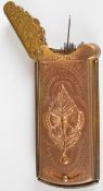 W. Avery & Son Redditch sewing needle case 'The Quadruple Golden Casket', length 7cm
