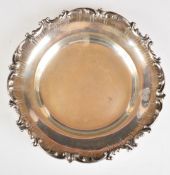 Heinze Dresden German 800 grade silver tray or bowl with scrolling edge, marked to underside with