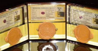 Three ruby cabochons measuring 2.07ct, 2.17ct & 1.52ct, in original sealed display cases