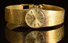 Tudor Princess Date 14ct gold ladies automatic wristwatch with date aperture, black hands, two-