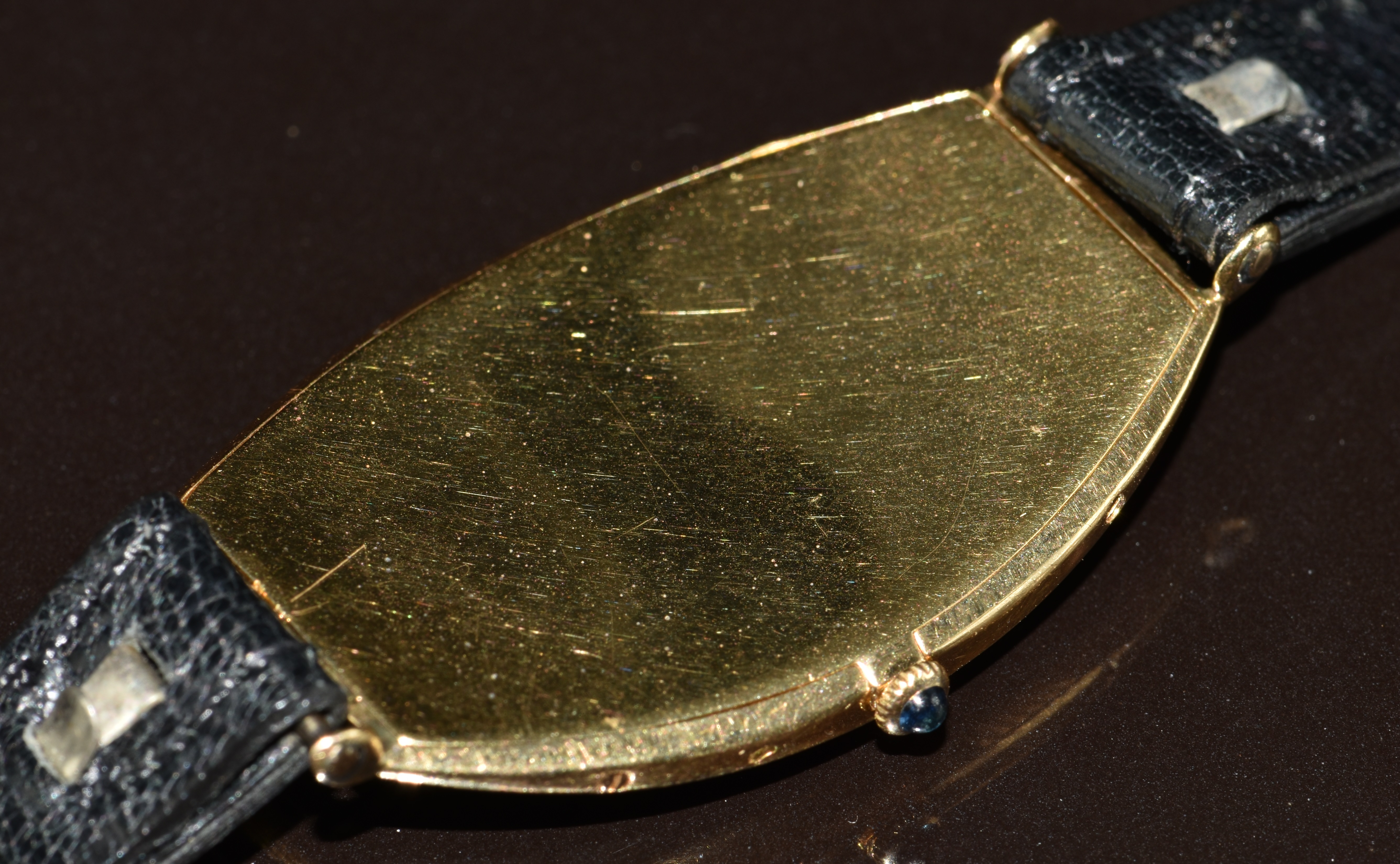 Cartier Tonneau 18ct gold gentleman's wristwatch with blued Breguet hands, silver dial, sapphire set - Image 10 of 14
