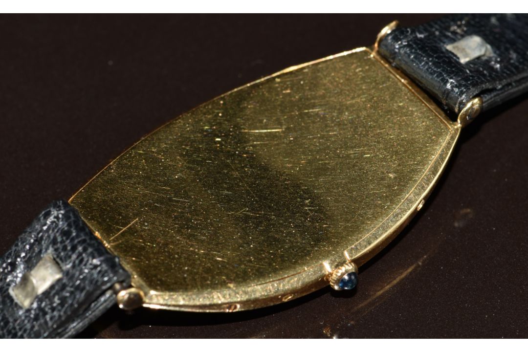 Cartier Tonneau 18ct gold gentleman's wristwatch with blued Breguet hands, silver dial, sapphire set - Image 10 of 14