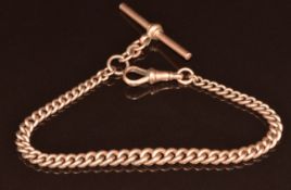 A c1910 9ct rose gold gradated watch / fob chain, 22.7g, 24cm