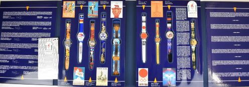 Swatch Historical Olympic Games Collection Atlanta 1996 with nine watches comprising Atlanta 1996,