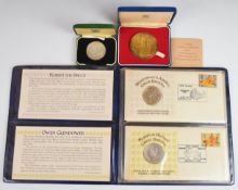Six silver medallions comprising Royal Mint 1978 Westminster Abbey, Royal Mint National Trust and