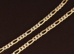 A 9ct gold curb link necklace with a white gold finish, 8.1g, 40cm