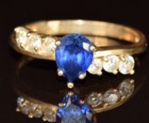 A 14k gold ring set with cubic zirconia, 3.3g, size T