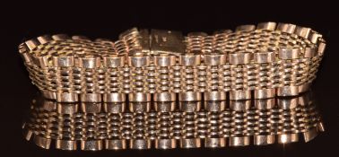 A c1920 9ct rose gold bracelet, 29.6g, 19cm