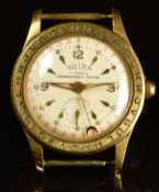 Watra gentleman's calendar wristwatch with outer date ring, hand rotating day bezel, subsidiary
