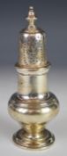 Victorian hallmarked silver sugar caster of baluster form, London 1899, maker Charles Stuart Harris,