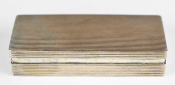 Dutch silver triple stamp case with ribbed decoration, length 7.5cm, weight 68g