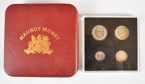 1989 Queen Elizabeth II Maundy coin set from 4 pence down to one penny, in Royal Mint box