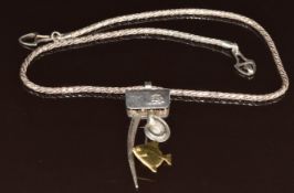 Alan Vallis Gloucestershire Guild of Craftsmen white and yellow metal necklace in the form of a