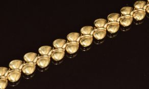Italian 18k gold bracelet by Nanis, with textural decoration, 25.5g, 20cm