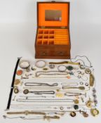 A collection of jewellery including silver bangle, silver Albert / watch chain, silver St