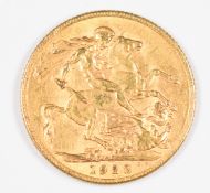 1928 George V gold full sovereign with South Africa Mint mark