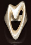 Georg Jensen silver ring in an abstract openwork heart design, designed by Henning Koppel, model no.