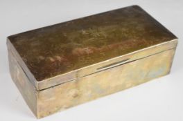 George V hallmarked silver cigarette box, Birmingham 1912, maker William Neale & Son Ltd, length