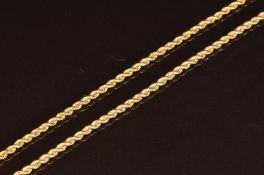 An 18k gold rope twist necklace, 19.1g, 70cm