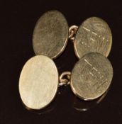 A pair of 9ct gold cufflinks, 12.6g