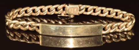 A 9ct gold identity bracelet, 29.7g, 20cm